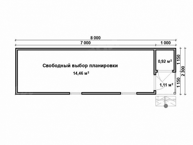 Мобильная баня 8х2,3 «Урал-1»