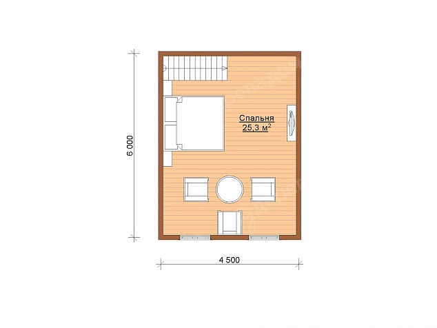 Каркасный дом 6х6 «Тайга 135»